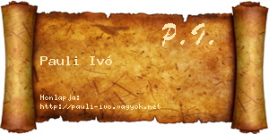 Pauli Ivó névjegykártya